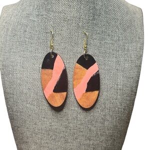 "2.5 Abstract Geometric Pattern Dangle Earrings